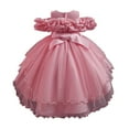 thumbnail image 6 of Sopiago Flower Girl Dresses Off-Shoulder Birthday Girls Dress lace Fluffy Pageant Girl Dress for Christmas Wedding Party Pink (7-8 Years), 6 of 6