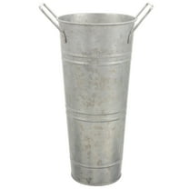 BESTOYARD Plated Silver Iron Flower Vase with Handles Decorative Flowerpot for Home and Garden