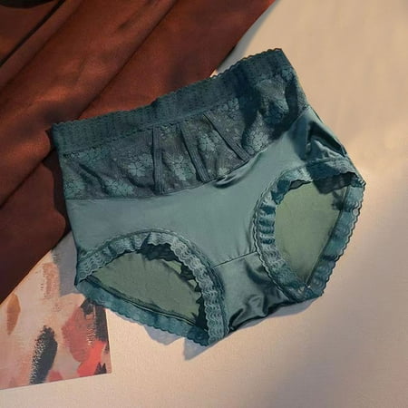 Ynynloco Women s Sexy Underwear Ice Silky High Waisted Lace Panties