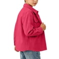 thumbnail image 6 of Hurxie Girls Corduroy Button Down Shirt Long Sleeve Spring Fall | for Layering, Lightweight Shacket-Style Look, Western-Inspired Details, Snap Buttons 6-7 Years, 6 of 7