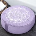 thumbnail image 2 of Florensi | Round Meditation Cushion (16"x16"x5") | Large Floor Support Pillow for Yoga, Women & Men | Removable Velvet Cover | Filled with 100% Buckwheat | Purple, 2 of 7