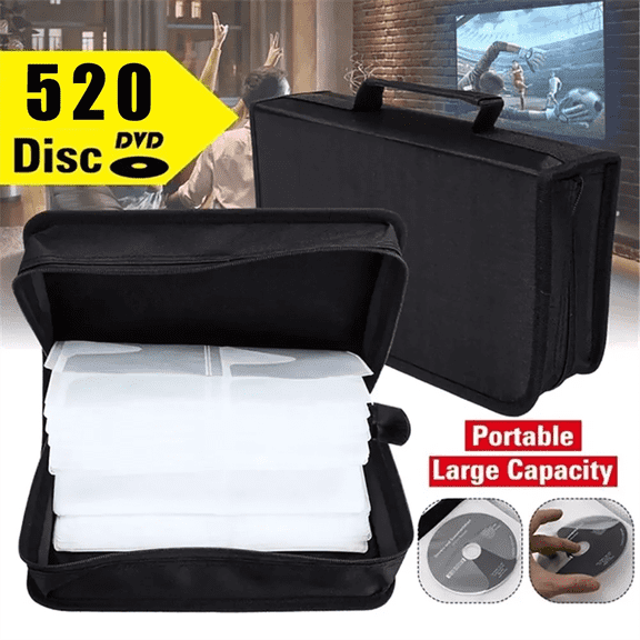 Beiled 520 Disc CD/DVD Wallet Binder Book Sleeves Disc Storage Bag Carrying Case Black