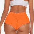 thumbnail image 5 of Jxximdong Running Shorts for Women, Women's Scrunch Booty Shorts V Back High Waist Bottoms Butt Lifting Yoga Hot Pants, Orange Women's Casual Shorts, 5 of 5