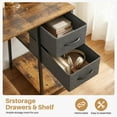 thumbnail image 3 of edx Computer Desk with Drawer 47 Inch PC Table Study Desk with 2-Tier Drawers Storage Shelf Headphone Hook, Modern Simple Style Laptop Desk for Bedroom, Rust, 3 of 9