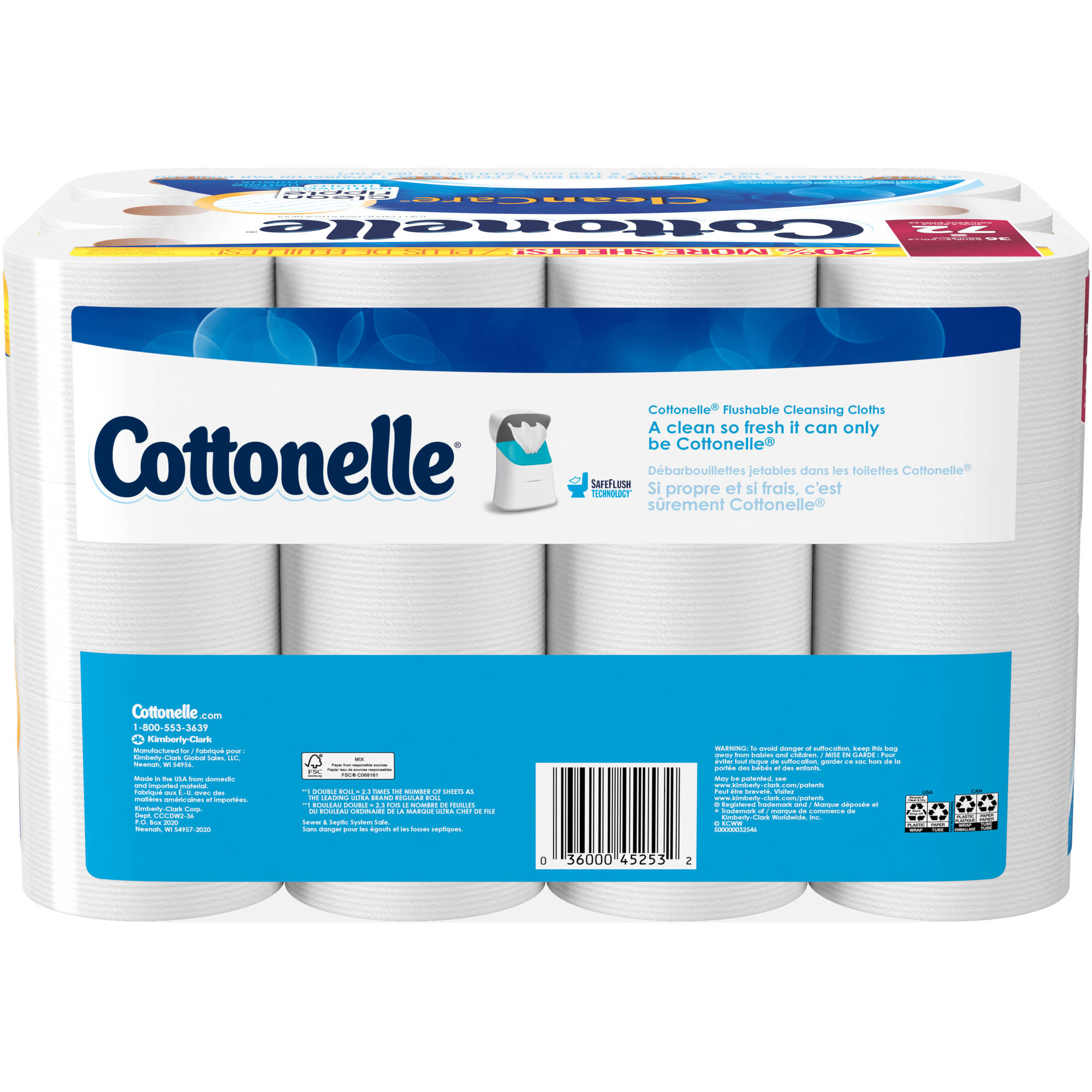 Cottonelle Clean Care Toilet Paper, 36 Double Rolls - image 2 of 7