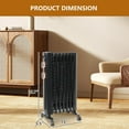 thumbnail image 7 of Portable Electric Radiator Heater Oil Filled With 3 Heating Modes, Adjustable Thermostat, Universal Wheels, Overheat & Tip-Over Protection For Bedroom Home Office,Indoor Use,Black, 7 of 7