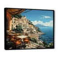 thumbnail image 3 of Designart "Capri, Italy Mediterranean Blue Village I" Extra Large Landscapes Framed Wall Art - Global Blue Landscape Italy Bedroom Framed Canvas Wall Art, 3 of 7