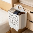 thumbnail image 4 of Foldable Laundry Basket, Wall Mounted Dirty Clothes Hamper, Large Capacity Storage Bin for Bathroom, White S, 4 of 6