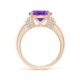 thumbnail image 2 of ANGARA Natural 4.3 Ct. Amethyst with Diamond Classic Ring in 14K Rose Gold for Women (Ring Size: 10.5), 2 of 10