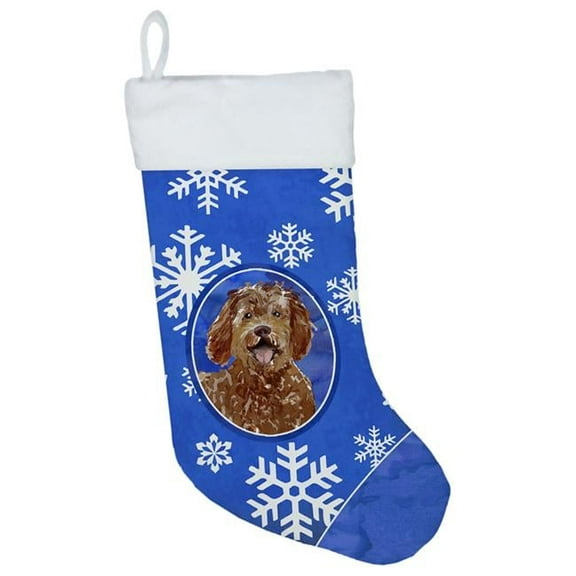 Carolines Treasures CK3912CS Labradoodle Winter Snowflakes Christmas Stocking