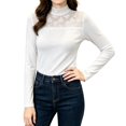 thumbnail image 3 of Breezora Womens Long Sleeve Thermal Tops Stand Neck Warm Fleece Turtleneck Undershirt For Autumn Winter Elegant, 3 of 6