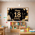 thumbnail image 2 of Gold Glitter Birthday Banner Happy 18th Milestone Birthday Celebration Party Decor for Birthday Party Event Decoration Indoor Celebration, 2 of 9