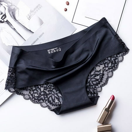 

Women Seamless Solid Color Lace Low Waist Briefs