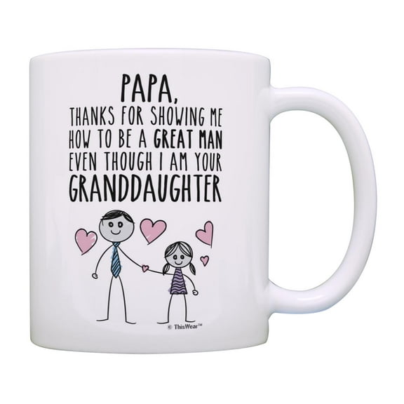 ThisWear Papa Birthday Gifts Papa Thanks for Showing Me How To Be a Great Man Papa Coffee Mug