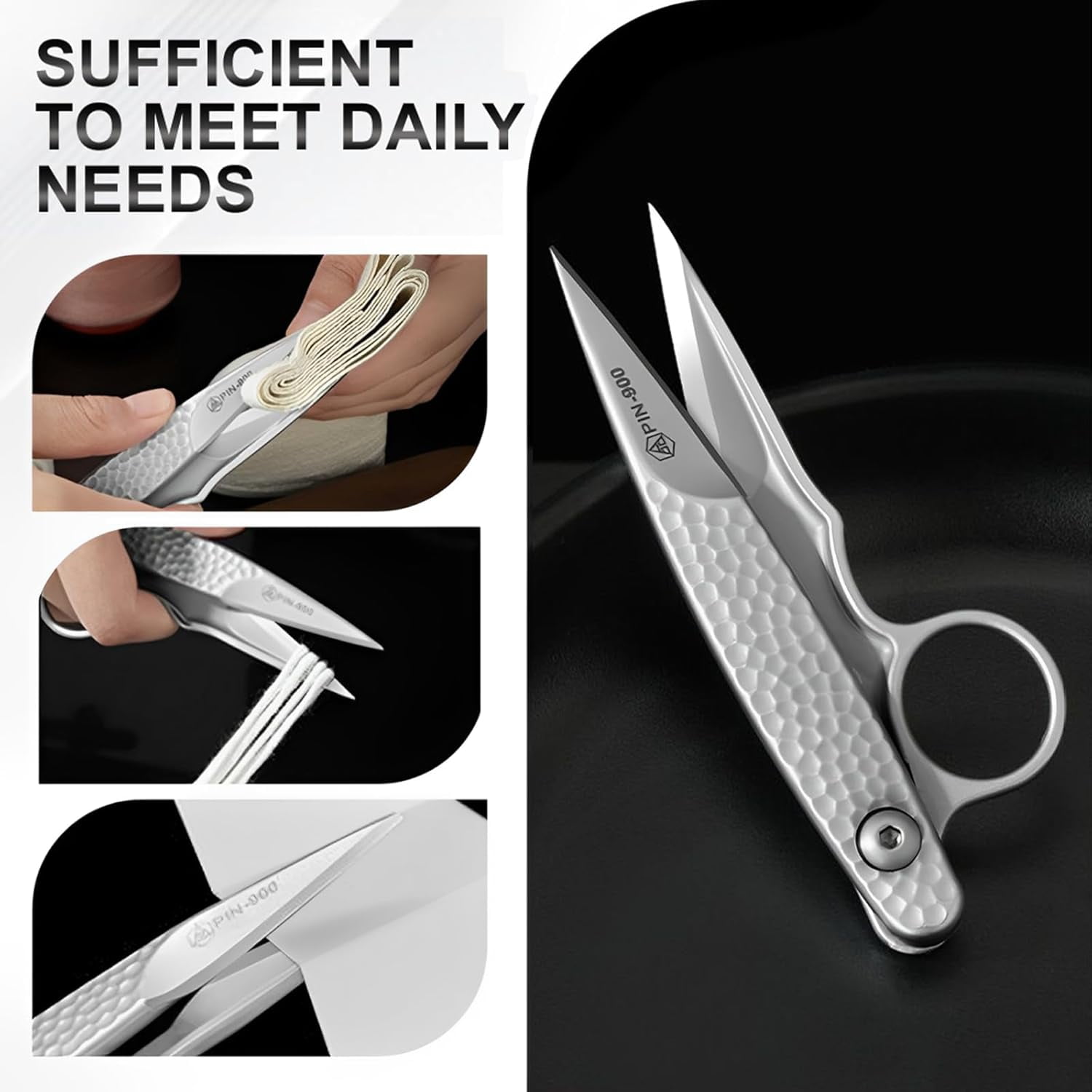 ABPETE Premium Tailor Scissors, Stainless Steel Embroidery Scissors with Comfort Grip Handle, Sharp Fabric Shears for Sewing, Quilting, Leather Making