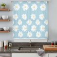thumbnail image 5 of White Teal Daisy Sheer Curtains 45 Inches Long, Spring Summer Floral Farmhouse Light Filering Curtains, Breathable Simi Curtain Privacy Drapes for Kitchen Bathroom Lightweight Small Window Treatment, 5 of 9