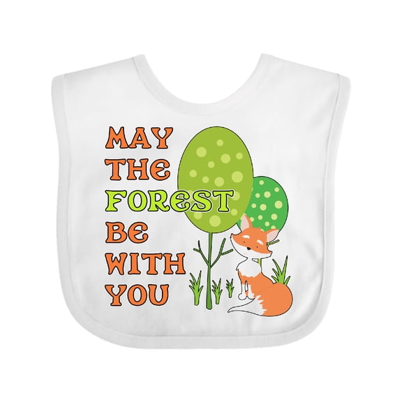 Inktastic May the Forest Be with You- Cute Fox Boys or Girls Baby Bib
