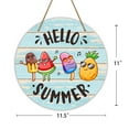 thumbnail image 7 of WaaHome Funny Hello Summer Door Sign for Front Door 11.5" Summer Welcome Door Sign Decor Farmhouse Porch Decoration Round Hanging Sign for Home Beach Restaurant Shop, 7 of 7