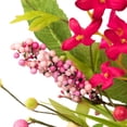 thumbnail image 6 of Northlight Geranium and Berry Artificial Spring Floral Wreath, Pink - 18-Inch, 6 of 10