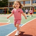 thumbnail image 4 of 18-24 Months Toddler Toddler Girl Outfits Short Sleeves T Shirt Tee Tops + Shorts Cute Outfits Set for 0 6 12 18 24 M 1t 2t 3t 4t 5t 6t Pajamas & Dailywear Set Girls Pink Tracksuit, 4 of 5