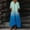 Blue, variant on Solid Loose Long Maxi Dress Cotton Caftan V Neck Batwing Sleeve Loose Dress Kaftan Dress with Pocket