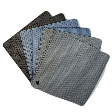 Silicone Trivets for Hot Dishes, Trivets for Quartz Countertops, Trivets for Hot Pots and Pans, Silicone mats for Kitchen Counter, Silicone Hot Pads Pot Holders, Square Mixing Color 6 Pack
