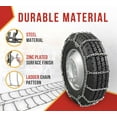 thumbnail image 2 of 2 Pair CAM Square Link Snow Tire Chain Compatible w/ 24.5" Rim Diameter & 11" Wide Car Pickup Low-duty Trucks SUV Tires, Emergency Tire Traction Grip Chains, 2 of 9