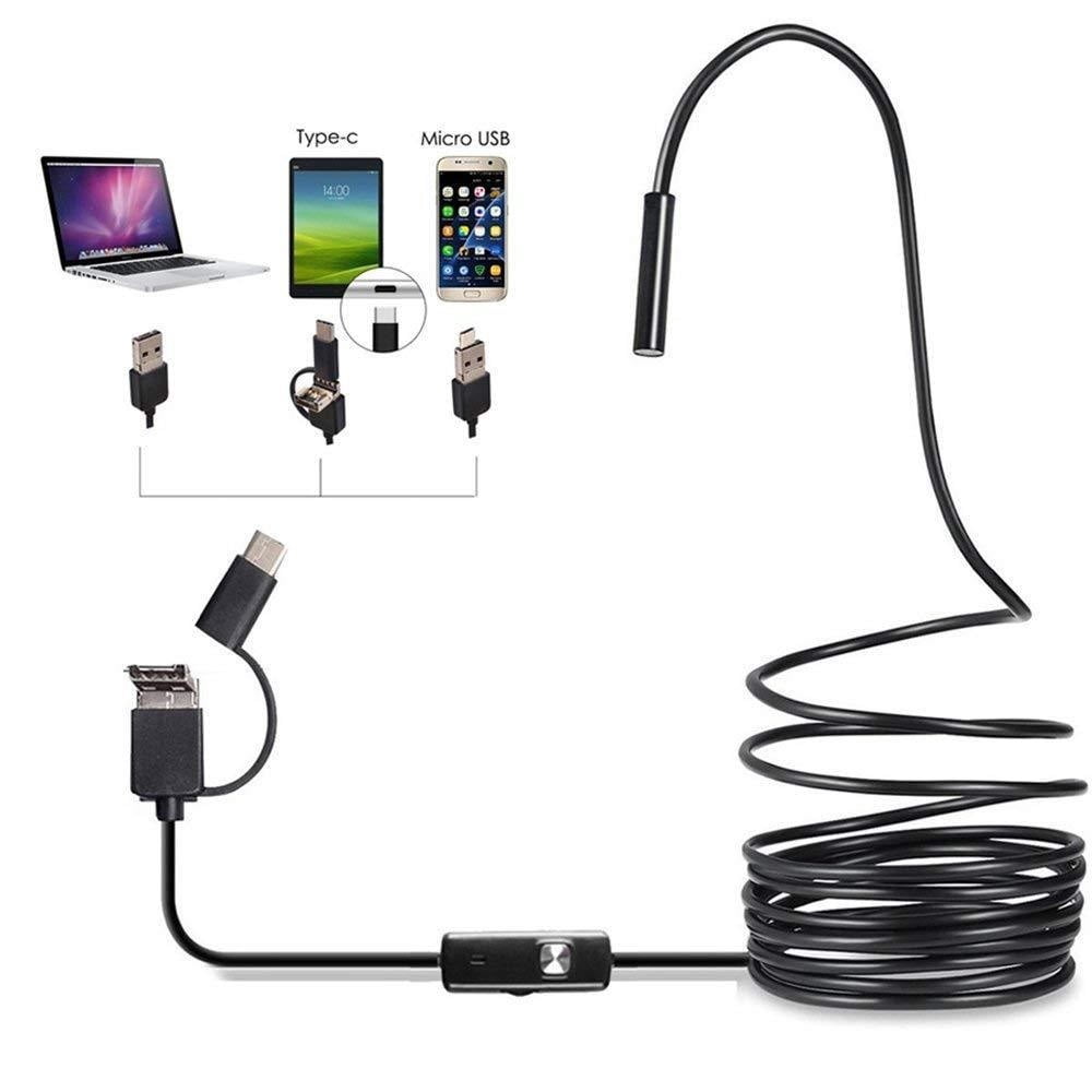 HD industrial repair endoscope 7mm 1 million pixel three-in-one HD pipe endoscope camera,Black,1 meter hard wire