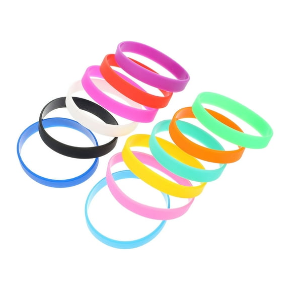 Sports Bracelet Blank Rubber Bracelets Wristbands for Men Stretchy Silicone Man 12 Pcs