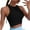 Black, variant on Giftesty Womens Tanks Clearance Women Fashion Sexy Solid Color Sleeveless Drawstring Halter Hollow Short Sling Top