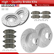 ACB ZONE Front Rear Brake Kits for 2013-2023 Nissan Altima, Drilled Slotted Disc Brake Rotors and Ceramic Brake Pads