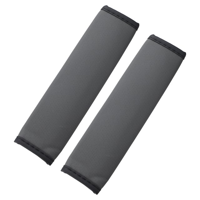 2uds Coche Asiento Cinturón Cubierta Microfibra Cuero Protección Gris