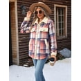 thumbnail image 6 of Zeagoo Flannel Jacket Fleece Lined Jacket Women Plaid Shacket Button Down Shirts Casual Fall Winter Outwear, 6 of 6