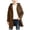 Brown, variant on Boys Trench Coat Long Sleeve Blended Peacoat with Pocket Dressy Hooded Jacket