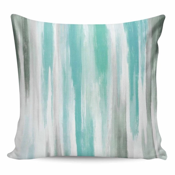 Turquoise Gray Pillow Covers 16x16 Inch Decorative Throw Pillow Cover, Farmhouse Abstract Gradient Aesthetic Sofa Pillowcases Accent Cushion Case Home Decor Bedroom Living Room