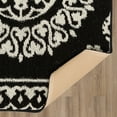 Mainstays Medallion Loop Indoor Accent Rug, Black and Cream, 20x34
