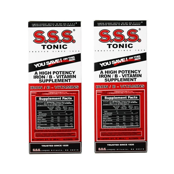 S.S.S. Tonic Liquid a High Potency Iron/ B-Vitamin Supplement, 20 Fl. Oz. (Pack of 2)