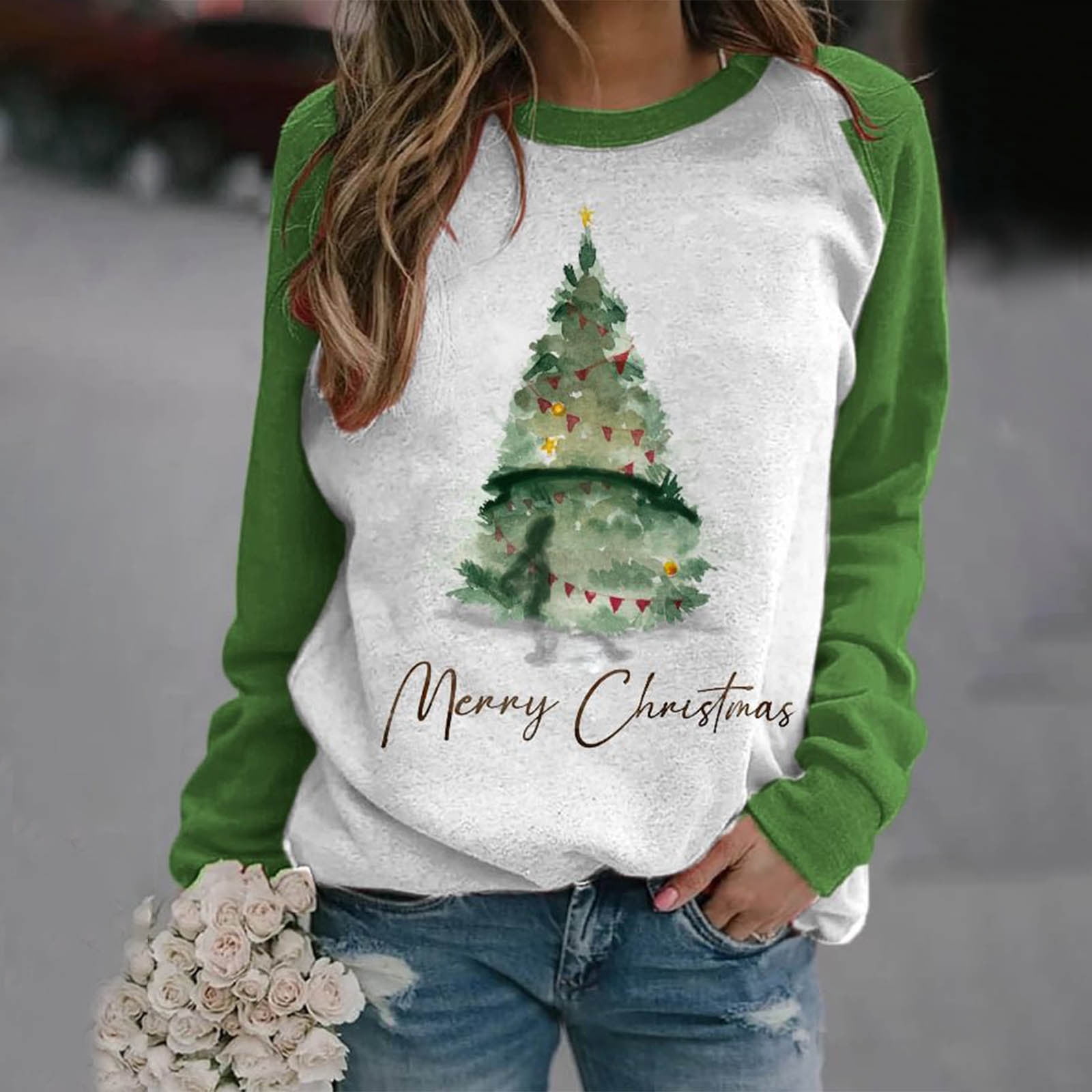 Leesechin Womens Tops Long Sleeve Christmas Clearance - Walmart.com