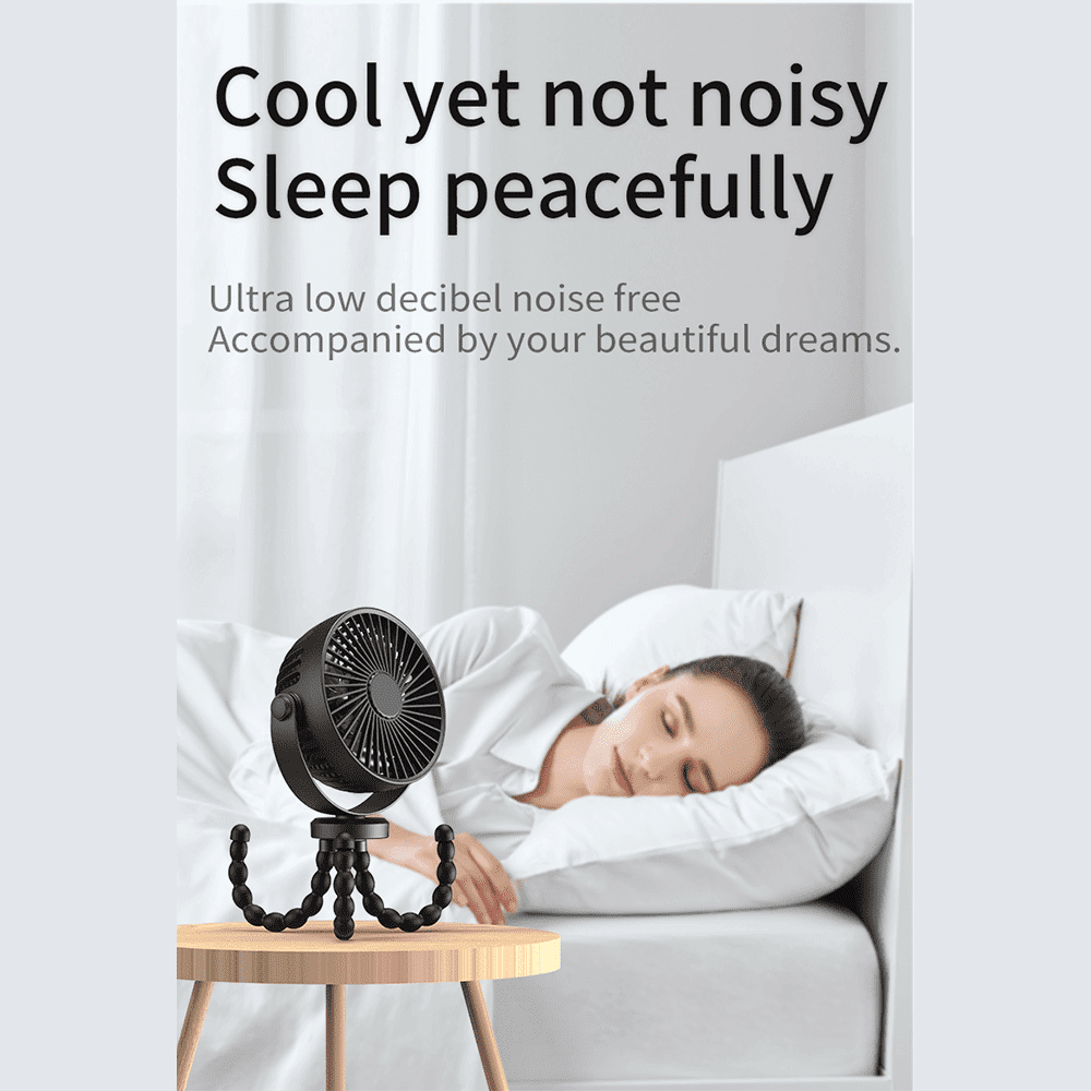 Baby Stroller Fan, Portable Fan 2000mAh, Clip on Fan for Baby, Mini Desk Hanging Fan Battery Rechargeable Personal Fan for Stroller, Car Seat, Treadmill, Camping