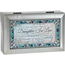 Cottage Garden Daughter In Law Jeweled Silver Music Box #PJ195C