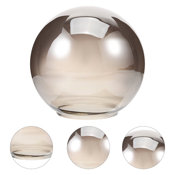 WEAVILUX Round Grey Glass Shade Replacement Light Cover for Ceiling Fans and Fixtures and Easy to Install