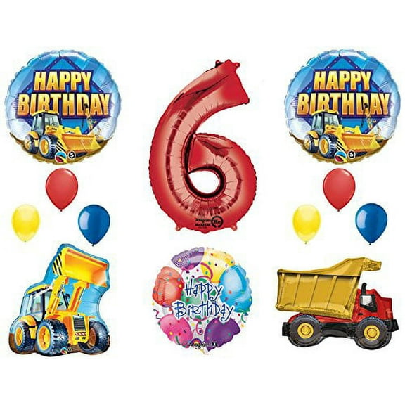 The Ultimate Construction 6th Birthday Party Supplies and Balloon Decorations
