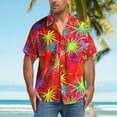 thumbnail image 2 of ZCFZJW Men's Hawaiian Shirt Big and Tall Regular Fit Casual Short Sleeve Floral Button Down Graphic T-Shirts Tropical Holiday Beach Vacation Tees Tops Red XXXXXL, 2 of 7