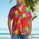 thumbnail image 1 of Blusa y camisa de manga corta con cuello vuelto para hombre, blusa informal con botones y estampado hawaiano, blusa de manga corta con cuello vuelto para hombre, 1 of 7