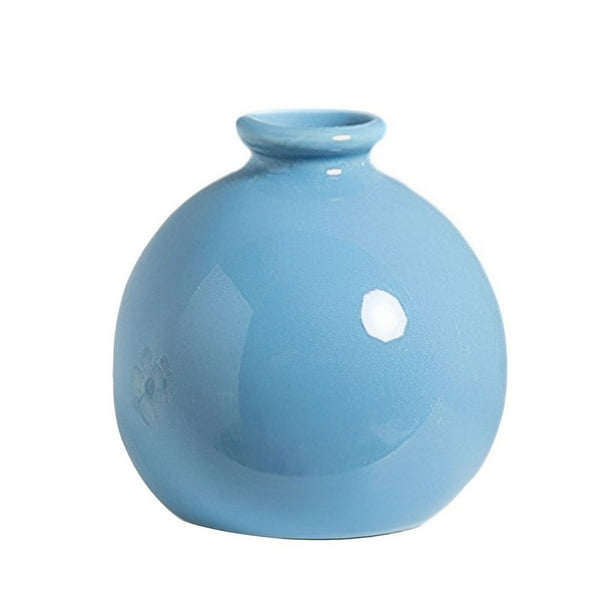 Ounissouiy Color vibrante simple: jarrón de cerámica elegante para ramos de flores frescas y regalos Amplia aplicación Artesanía exquisita Decoración del hogar Azul Azul
