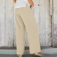 thumbnail image 7 of QUNYINEY Wide Leg Casual Pants for Women Summer Cotton Linen Solid Palazzo Pants with Pockets Relaxed Fit Pants, 7 of 7