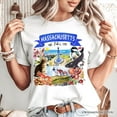 thumbnail image 2 of Artistic Massachusetts State Themes and Landmarks T-Shirt, Tee for History and Travel Lovers, 2 of 6