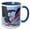 Blue/White, variant on 3drose, Image of Eagle Flying Tangled with Us Flag, 15oz Two-tone Blue Mug