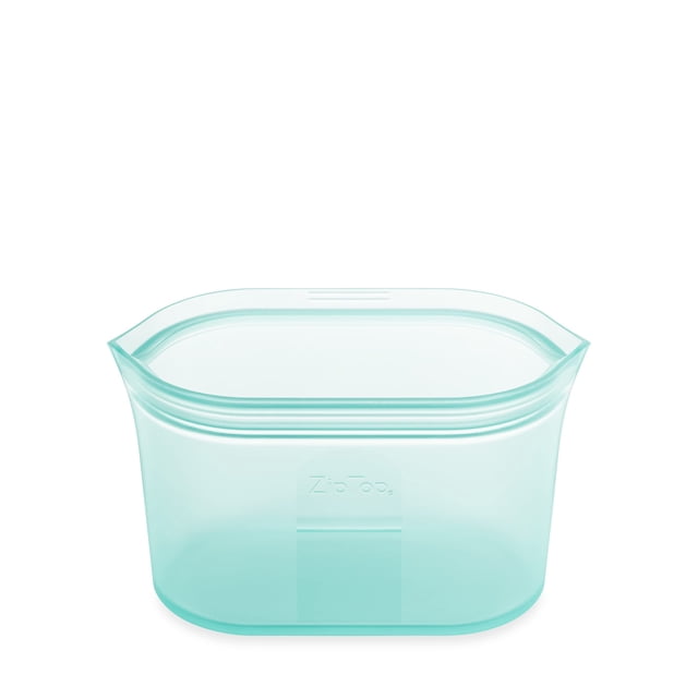 Bolsas reutilizables para almacenar alimentos, con cierre de cremallera, tamaño mediano, silicona, color verde azulado