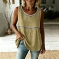 thumbnail image 6 of Bosfbaoi Tank Tops for Women Sleeveless Lace Trim Scoop Neck Blouses Loose Fit Casual Summer Tops, 6 of 6